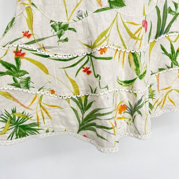 a loves a linen Blend floral tropical print Sun dress‎ Size S Sleeveless - Picture 4 of 9